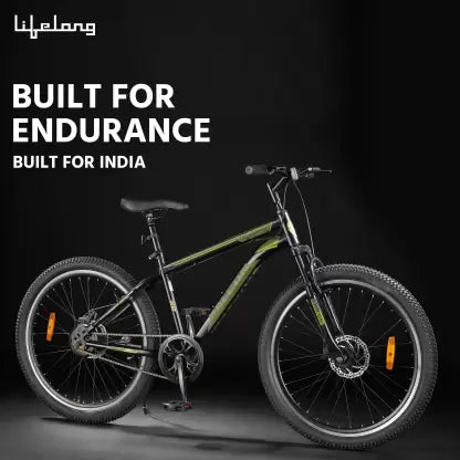 Lifelong Falcon 26 T with Disc Brake and Suspension , Matte Black 26 T Road Cycle (Single Speed, Black) Lifelong Falcon 26 T with Disc Brake and Suspension , Matte Black 26 T Road Cycle (Single Speed, Black)
